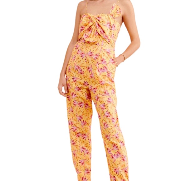 FARM Rio Yellow Banana Sunshine Bow Jumpsuit Size XS - Picture 9 of 12